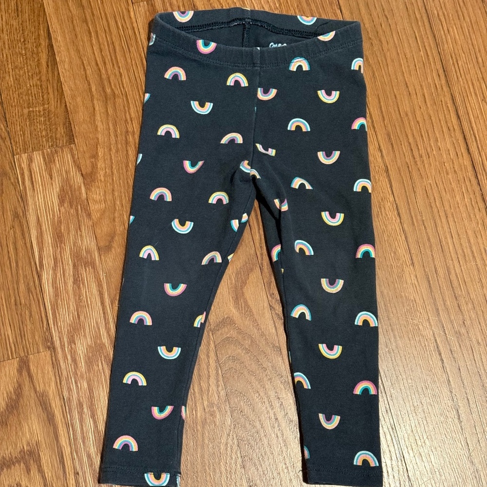 Gently Used Cat & Jack Grey Rainbow Leggings - Girls Size 2T